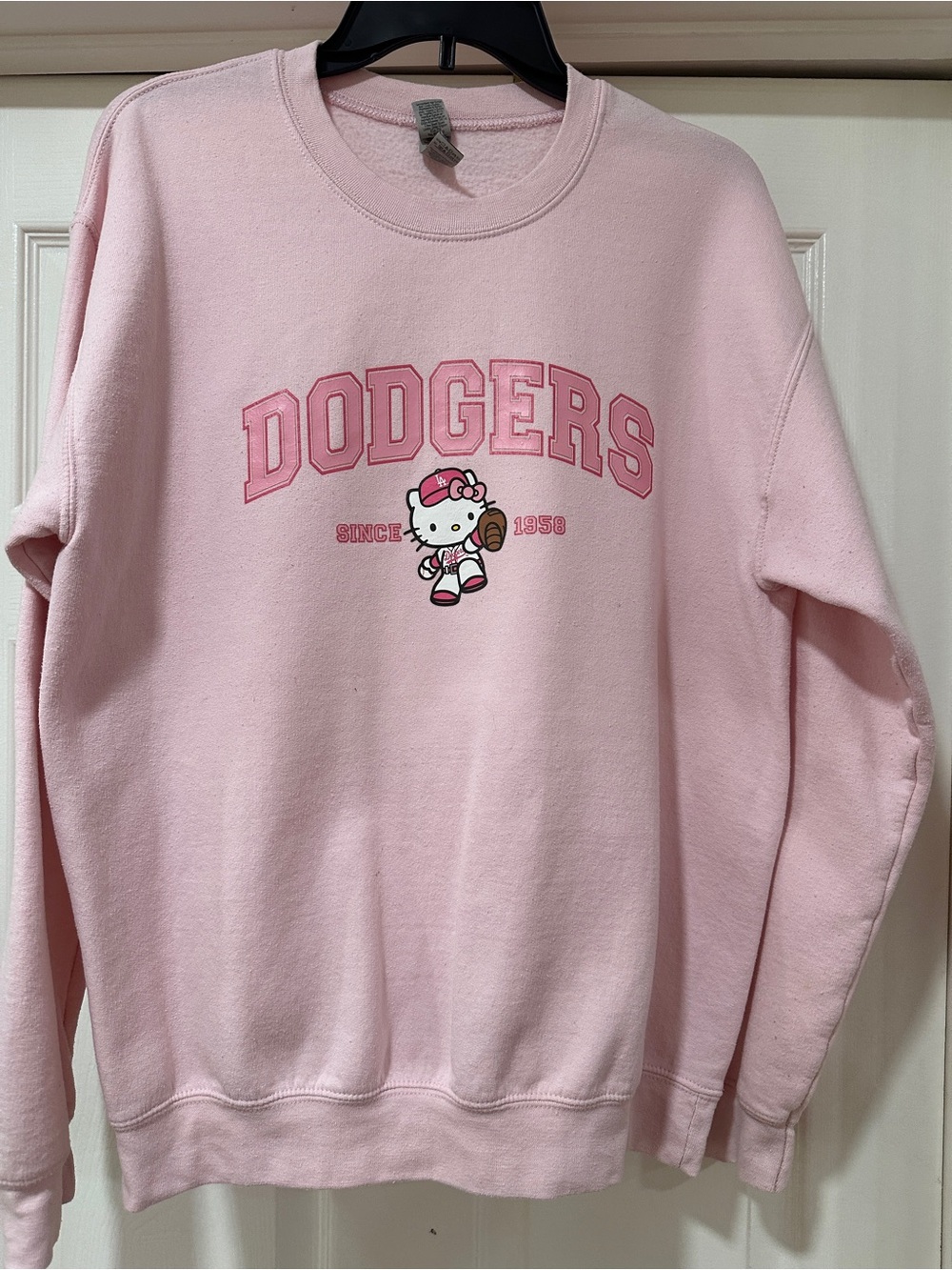 Dodgers x Hello Kitty Pink Crewneck Sweatshirt